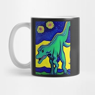 GREEN DINOSAUR VAN GOGH STYLE Mug